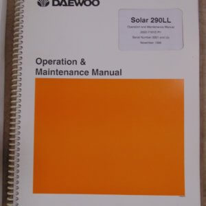 Daewoo Solar 290LL Operator and Maintenance Manual