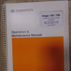 Daewoo Mega 130/160 Excavator Operator and Maintenance Manual