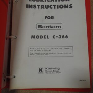 Koehring C-366 Lubrication Instructions Manual