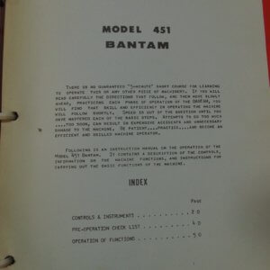 Koehring 451 Series Excavator Operator Manual