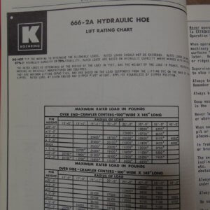 Koehring 666 Hoe Skooper Maintenance Manual