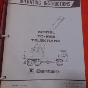 Koehring Model TD-588 Telekrane Operator Manual