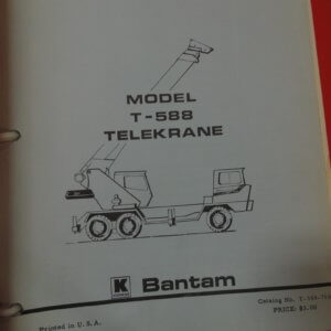 Koehring Model TD-588 Telekrane Operator Manual