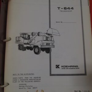 Koehring T-644 Teleskoop Parts Manual