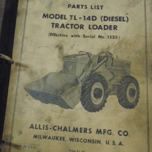 Allis Chalmers TL-14D (Diesel) Tractor Loader Parts Manual