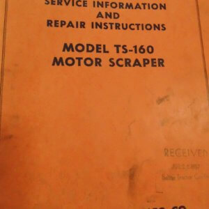 Allis Chalmers Model TS-160 Motor Scraper Repair and Service Manual