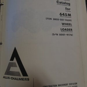 Allis Chalmers 645M Wheel Loader Parts Manual