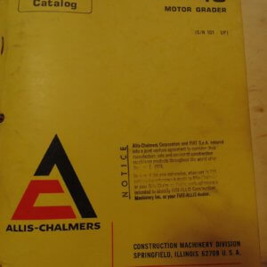 Allis Chalmers 45 Motor Grader Parts Manual