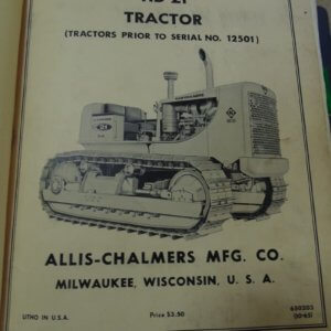 Allis Chalmers HD21, HD21A Tractor Parts Manual