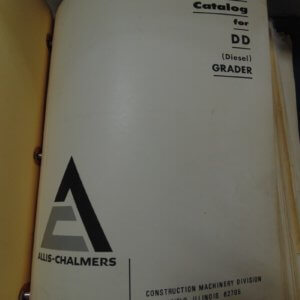 Allis Chalmers DD Diesel Motor Grader Parts Manual