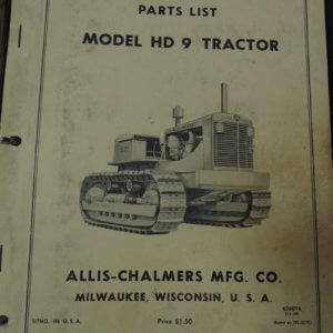 Allis Chalmers HD9 Tractor Parts Manual