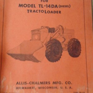 Allis Chalmers Model TL-14DA (Diesel) Tractoloader Operator Manual