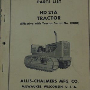 Allis Chalmers HD21 Tractor Parts Manual