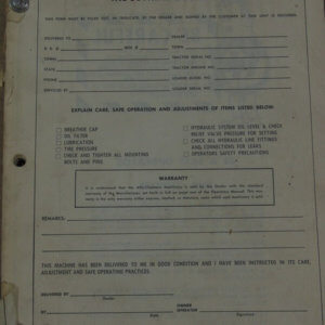 Allis Chalmers Industrial 600 Front End Loader Operator Manual
