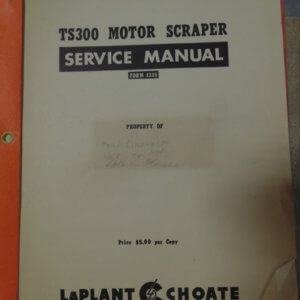 Allis Chalmers TS300 Motor Scraper Service Manual