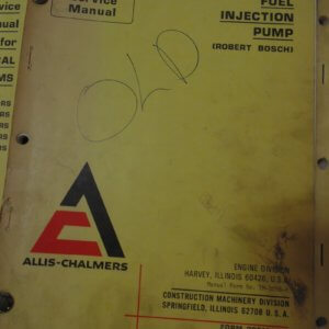 Allis Chalmers Fuel Injection Pump (Robert Bosch) Service Manual