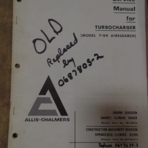 Allis Chalmers Turbocharger Model T-04 Airsearch Service Manual