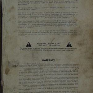 Allis Chalmers AC170 Operator Manual