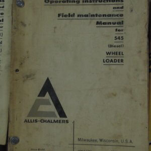 Allis Chalmers 545 (Diesel) Wheel Loader Operator Manual
