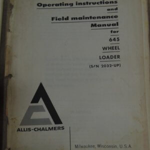 Allis Chalmers 645 Wheel Loader Operator Manual