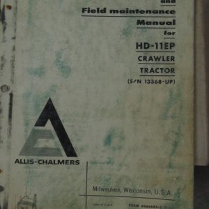 Allis Chalmers HD11EP Tractor Operator and Maintenance Manual