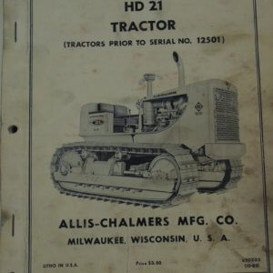 Allis Chalmers HD21 Tractor Parts Manual