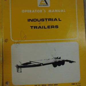 Allis Chalmers Industrial Trailer Operator Manual