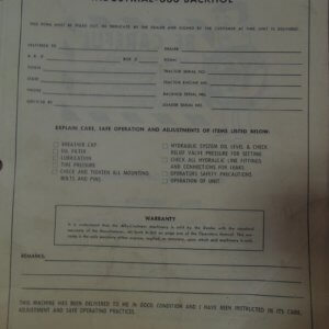 Allis Chalmers Industrial 600 Backhoe Operator Manual
