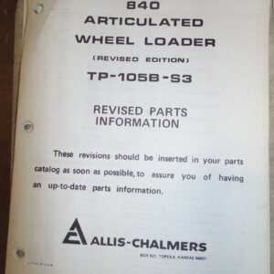 Allis Chalmers 840 Articulated Wheel Loader Parts Manual
