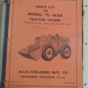 Allis Chalmers Model TL-16DA Tractor Loader Parts Manual