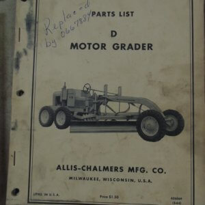 Allis Chalmers D Motor Grader Parts Manual