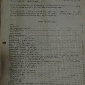 Allis Chalmers Model TS-5 Tractoshovel Parts Manual