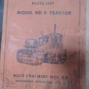 Allis Chalmers Model HD9 Tractor Parts Manual