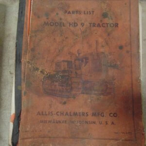 Allis Chalmers Model HD9 Tractor Parts Manual