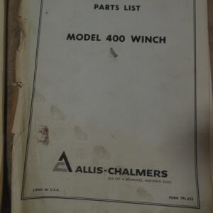 Allis Chalmers Model 400 Winch Parts Manual