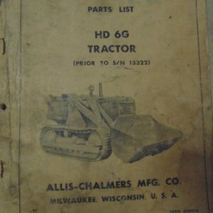 Allis Chalmers HD6G Tractor Parts Manual