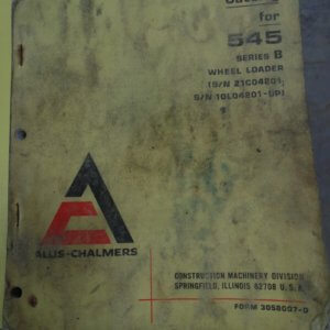 Allis Chalmers 545 Series B Wheel Loader Parts Manual