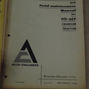 Allis Chalmers HD6EP Crawler Tractor Operator and Maintenance Manual