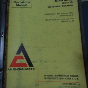 Allis Chalmers 260E Series A Elevating Scraper Operator and Parts Manual