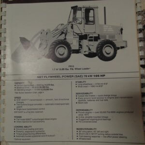 Fiat Allis FR10 Wheel Loader Product Sales Information Manual