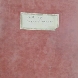 Allis Chalmers HD15 Crawler Tractor Service Manual