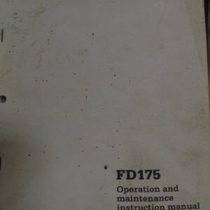 Fiat Allis FD175 Crawler Tractor Operator and Maintenance Manual