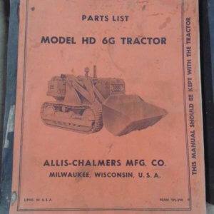 Allis Chalmers Model HD6G Tractor Parts Manual