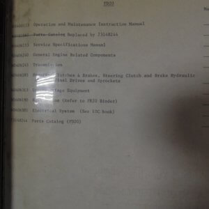 Fiat Allis FD20 Crawler Tractor Service and Parts Manual