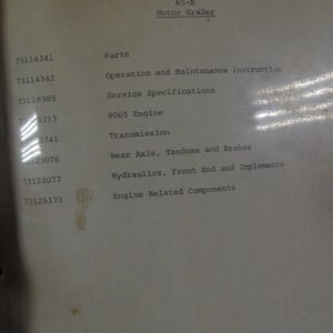 Fiat Allis 65B Motor Grader Service and Parts Manual