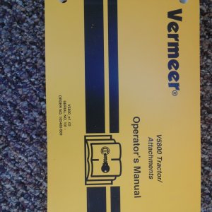 Vermeer V5800 Tractor/Attachments Operator Manual