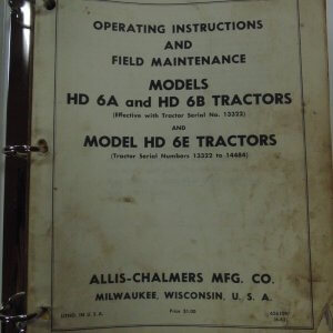 Allis Chalmers HD6A & HD6B Tractors Operator and Maintenance Manual