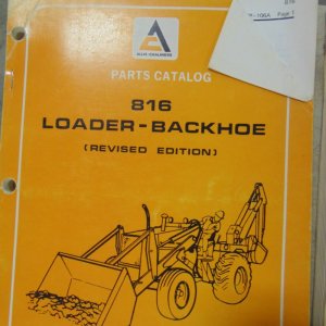 Allis Chalmers 816 Loader Backhoe Parts Manual