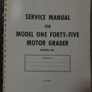 Allis Chalmers Model 145 Motor Grader Service Manual