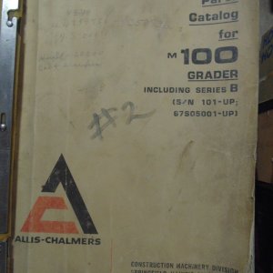 Allis Chalmers M100 Grader Including Series B Parts Manual